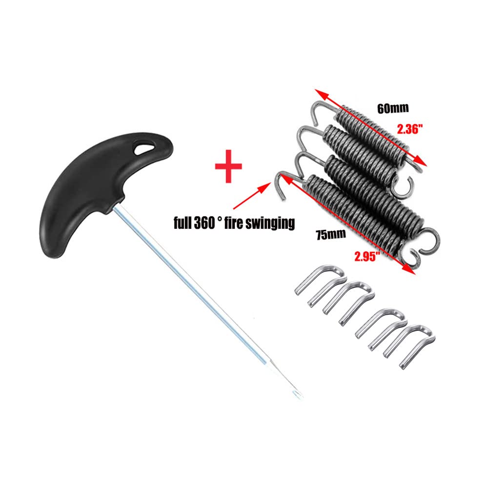 Motorcycle Spring Puller,Motorcycle Exhaust pipe Spring Puller Installer Hook Tool, Exhaust Pipe Springs 67MM/75MM Swivel Hook,E